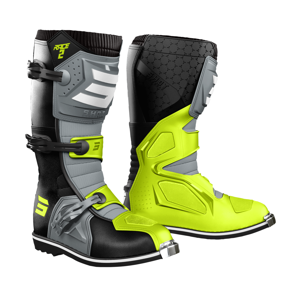 SHOT Race 2 Black Grey Neon Yellow